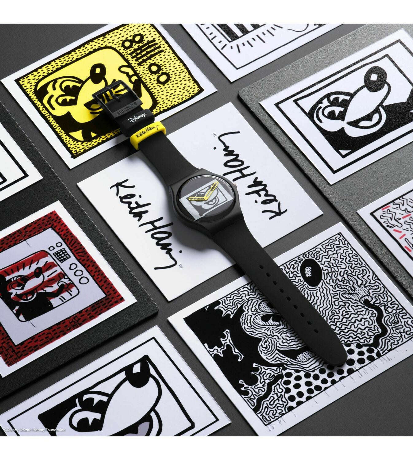 Swatch Mickey Blanc Sur Noir 41mm