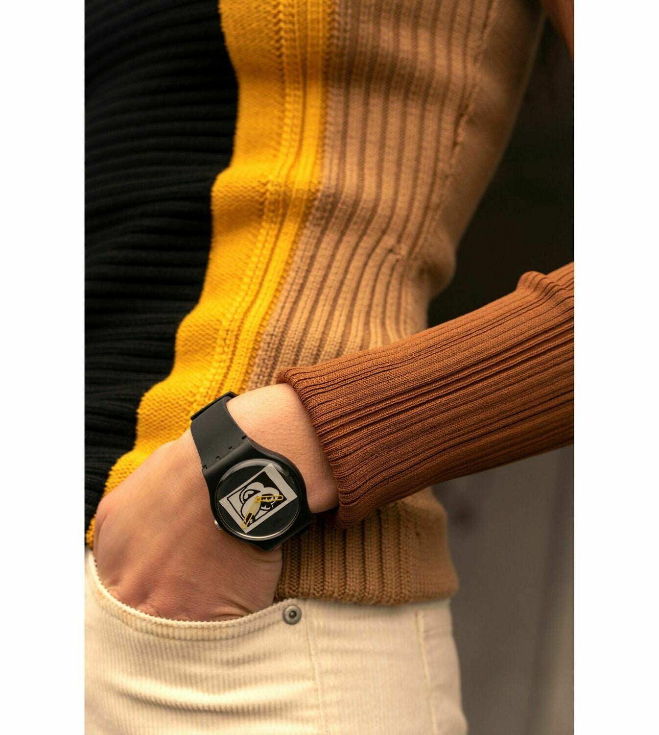 Swatch Mickey Blanc Sur Noir 41mm