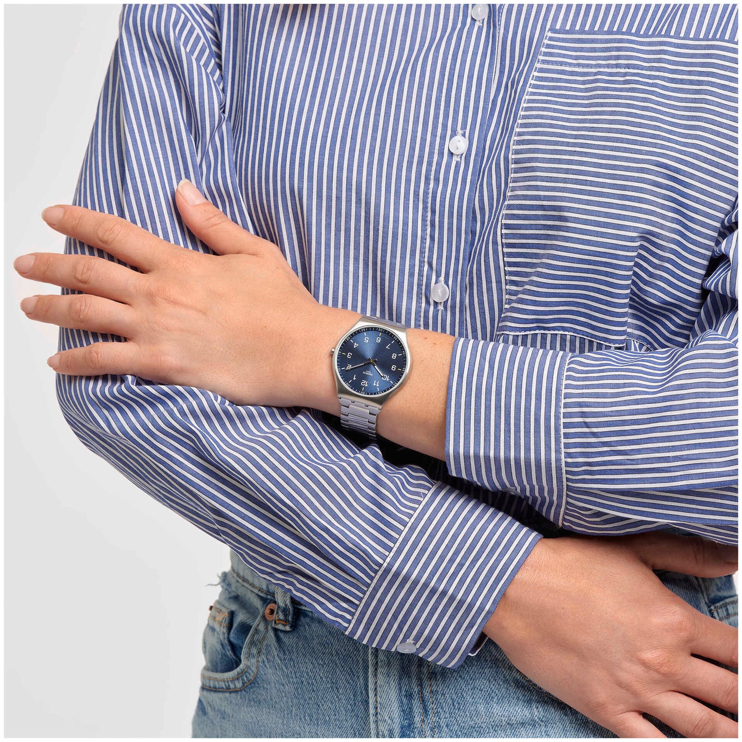 Swatch Skin Suit Blue 42mm